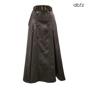 [에이비에프지]벨티드 반밴딩 A라인 롱 스커트 APZ5HS35G