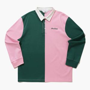 [먼싱웨어][37%OFF]남성 스트라이프 럭비 티셔츠 라이트핑크(MQ121PTL34)