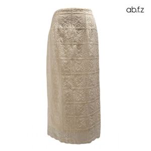 [에이비에프지]럭셔리 플라워 자수 H라인 롱 스커트 APZ1QS35C