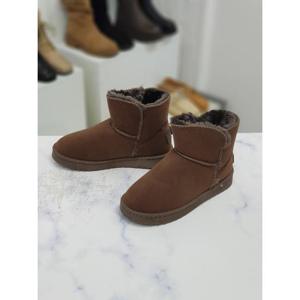 한슈 세이브존09 스웨이드 통굽 퍼 앵클 부츠 3cm HS12345vk