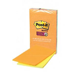 3M 점착메모지 강한점착용 미팅노트(5845-SSUC 4색 라인 45매 4권) 포스트잇 접착식메모지 접착메모지 접착