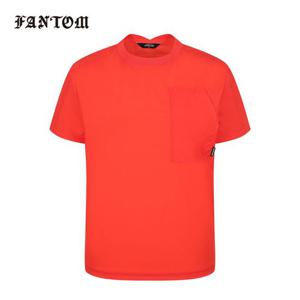 [팬텀] 여성 포켓 포인트 우븐 펀칭 배색 반팔티셔츠