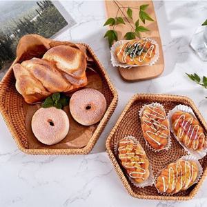 라탄 트레이 바구니 과일 트레이 바구니 육각 2종 트레이 라탄트레이 가정용트레이 과일트레이 라탄바구니