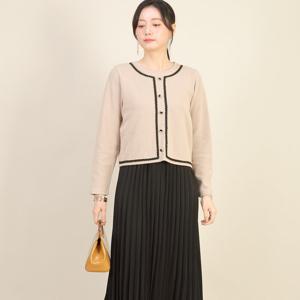 애비뉴투지 엄마옷 코코 트위드 봄 가을 가디건 일체형 플리츠 원피스 K02309