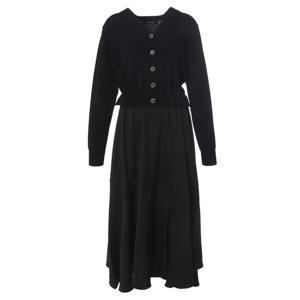 [안지크]져지배색니트원피스 AJ1OP1100