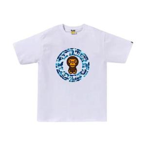 베이프 ABC 카모 마일로 비지 웍스 티셔츠 화이트 블루 0ZXTEMX10003M