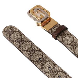 26 SS 구찌 인터로킹 G 스퀘어 모티프 버클 슈프림 벨트 베이지 715603 KAAAD 8358