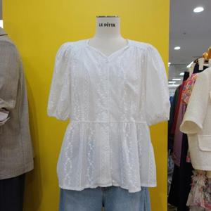 르피타 DP01 반팔자수밴딩블라우스 L252UBL707