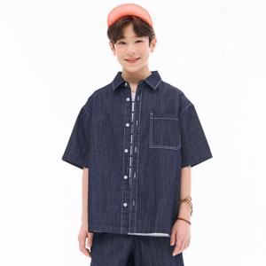 [오션스카이]남아 인디고 데님 반팔 셔츠-EBJB5521D04