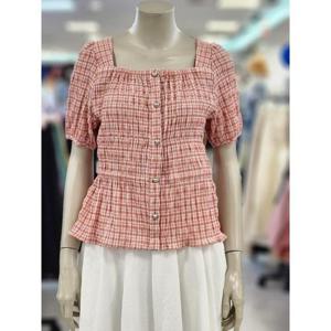 SOUP 여성 스퀘어넥 셔링 반팔 블라우스 SB5SS3C