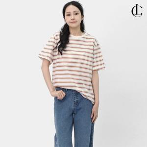 엘케이트 여자 반팔티 라운드넥 여름 스트라이프 티셔츠 LCR113