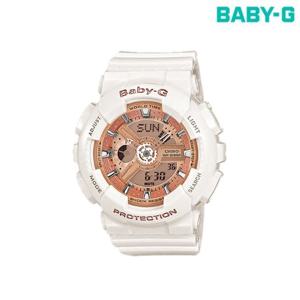 [베이비지]BA-110-7A1DR 화이트 로즈골드 포인트 유광 여자 방수 전자시계