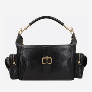 끌로에 글로시 블랙 가죽 숄더 백 CHC24AS533 N83001