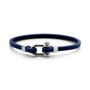 아트박스/발란스3000 [프랭크1967] 스틸버클 가죽팔찌 다크블루