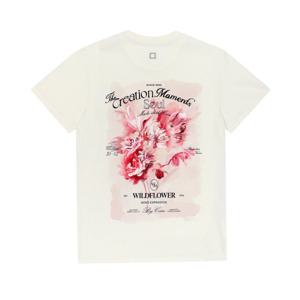 우영미 M251TS06 761I 플라워 백 로고 여성반팔티