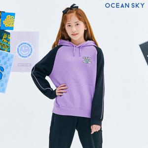 [오션스카이] 여아 나그란 배색 기모 후드 티셔츠-CFJG5175D0T