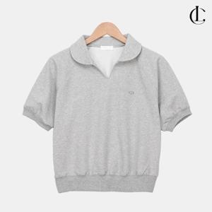 엘케이트 여성 반팔 맨투맨 루즈핏 크롭 카라 스웨트 여름 티셔츠 LID017