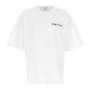 알렉산더맥퀸 로고 프린트 헤비 코튼 티셔츠 828434QTADE 0909