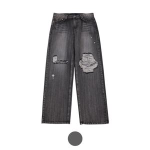 [파파브로]언발 데미지드 세미와이드 청바지 UP-JEA-8067