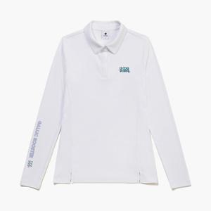 [르꼬끄골프] 여성 골지 긴팔 카라 티셔츠 (GQ322LTL81)