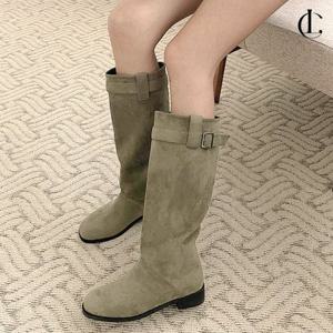 엘케이트 여성 롱부츠 가죽 비조 가을 스웨이드 부츠 LANN017