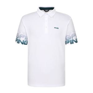 [핑골프]남성 그라데이션 로고 카라 반팔 티셔츠 (111E2TO501)