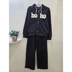 [에꼴리에]세미 크롭 볼륨 후드 점퍼 셋트 25C07510752_OD