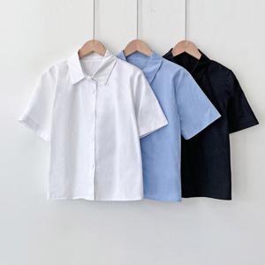 [샵앤][샵앤] 여성 카라 반팔 셔츠 블라우스 WDM-WBL-KQQ77152