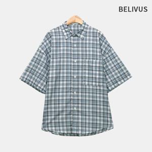[빌리버스]빌리버스 남자 반팔셔츠 체크 여름 카라 셔츠 BYHT004