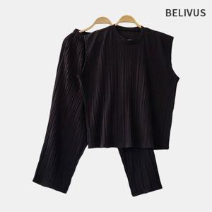 빌리버스 남자 플리츠 나시 밴딩 와이드 팬츠 셋업 BDT382