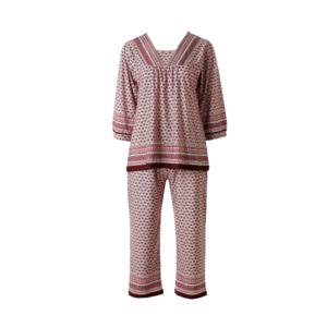 [비너스]핑크 신축성좋고 구김없는 에스닉보더나염 여성이지웨어세트VEVP3980W