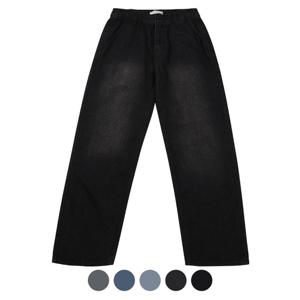 [모로엠]브릭 애시드 밴딩 세미와이드 데님 SR-JEA-1007