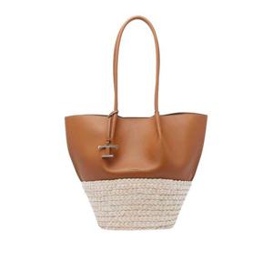 토즈 스트로우 레더 쇼핑백 미디움 XBWBUXA0300UBY265T Brown