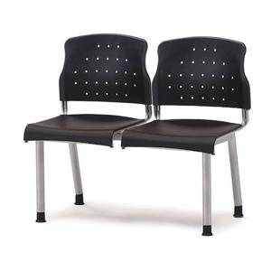 레인보우연결의자(2인석)-블랙 의자 사무용의자 장의자 로비의자 연결의자 대기의자