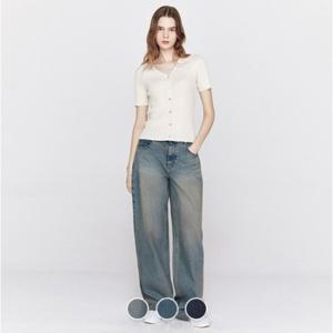 [지오다노]여성 가을 루즈핏 와이드 데님 청바지 415935