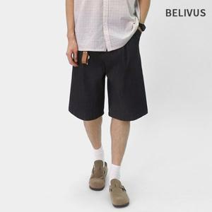 빌리버스 남성 버뮤다 팬츠 생지 데님 하프 청반바지 BDGP004