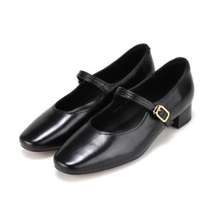 [바바라(슈즈)]촉촉한 양가죽 소재로 고급스러움이 특징인 메리제인 플랫 BBI561BK