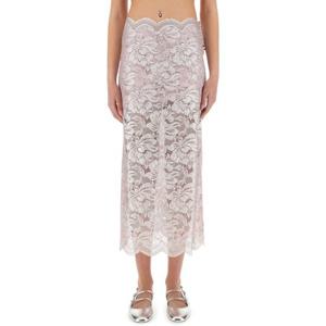 파코라반 롱 레이스 플로럴 패턴 시어 스커트 25EJJU598PA0244