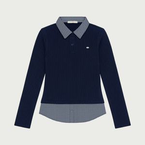 여성 체크 셔츠 레이어드 티셔츠_276(10530-131-619-45)