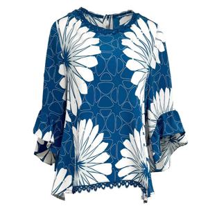 [데시데]플라워나염 플레어라인 블라우스 DPS124