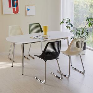 베스트리빙 스칸디 크롬 제트라 1400 4인 사각/타원 세라믹 식탁세트