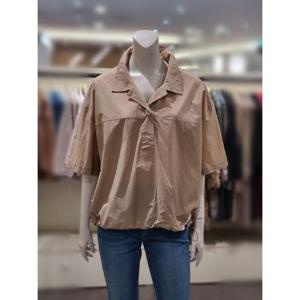 [트리아나]MARIO소고 밑단스트링 오픈카라블라우스AJ2BA30