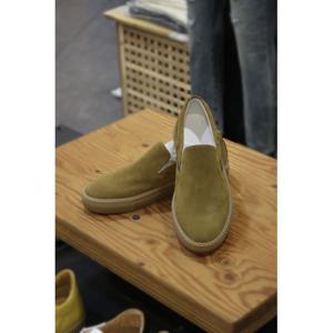 [빠니깔레]MARIO이태리직수입 소가죽스웨이드 브라운밴딩슬립온 f-qfo01br