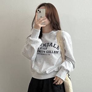 [샵앤][샵앤] 국산 여성 그린데일 크롭 긴팔 맨투맨 LL-WSH-4834