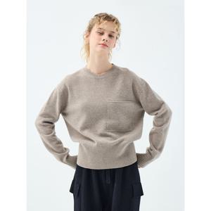 [유닛]캐시미어 블렌드 크루넥 사프란 니트 풀오버 (UFKKCN417N-