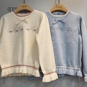 치크 DP01 리본자수 풀오버 CKKA25W1G