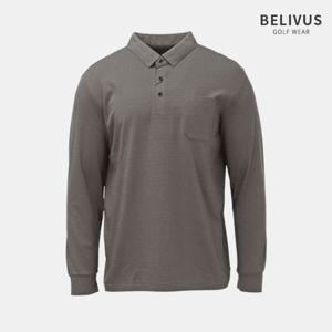 빌리버스 남성 데일리 포켓 긴팔 골프웨어 엠보 폴로티 BBLT046