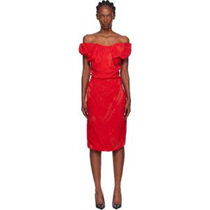 26 SS 비비안웨스트우드 여성 레드 지니 앰버 미디 드레스 252314F054008