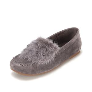 [바바라(슈즈)]바바라 스웨이드 밍크퍼 드라이빙로퍼BBF542GY