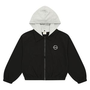 [에꼴리에]MARIO여아 후드 탈부착 카라 점퍼 23QT151_BK